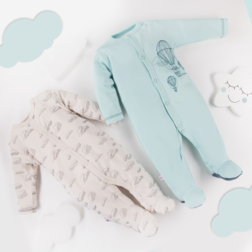 Pajac dla chłopca Balloons Eevi - jasny turkus 