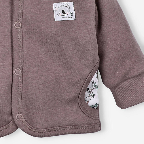 Bluza dwuwarstwowa Sweets Koala z bawełny organicznej Nini czekoladowy