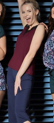 Margot Mix&Match Koszulka Piżamowa Koronka  Nipplex - burgund