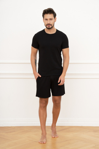 Koszulka męska, krótki rękaw Ikar Italian Fashion - czarny 