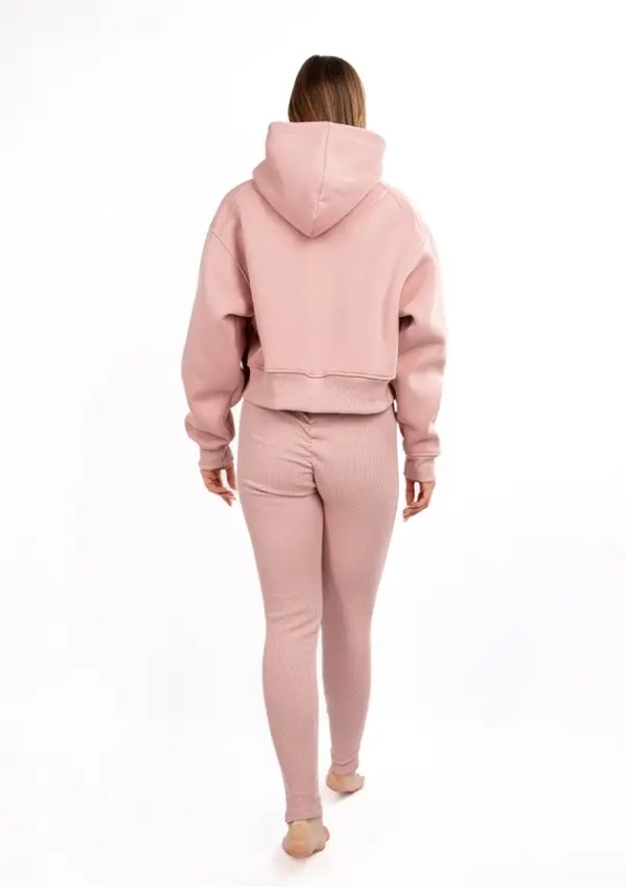 Komplet dresowy bluza+ legginsy DK-K-B13 Dkaren - pudrowy róż