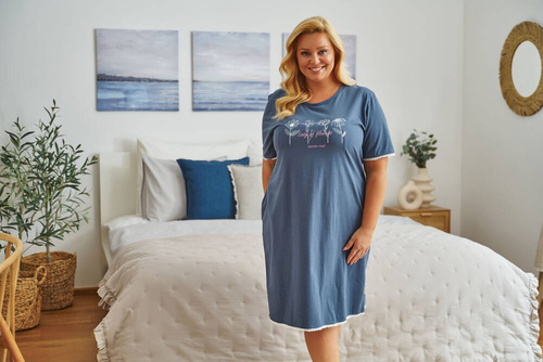 TB.5366 Koszula Nocna Plus Size Doctor Nap - deep blue