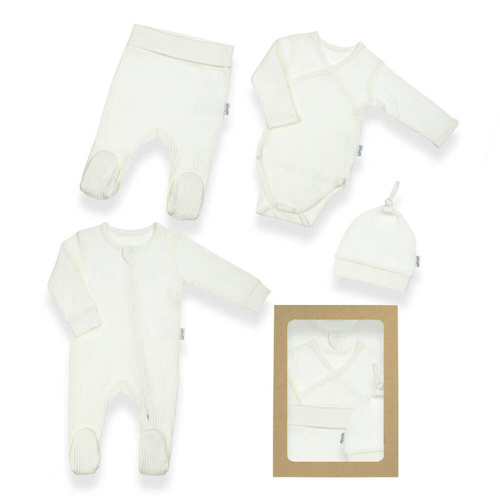 4520 02 Basic Komplet wyprawkowy 4-częściowy nadruk Nicol - krem