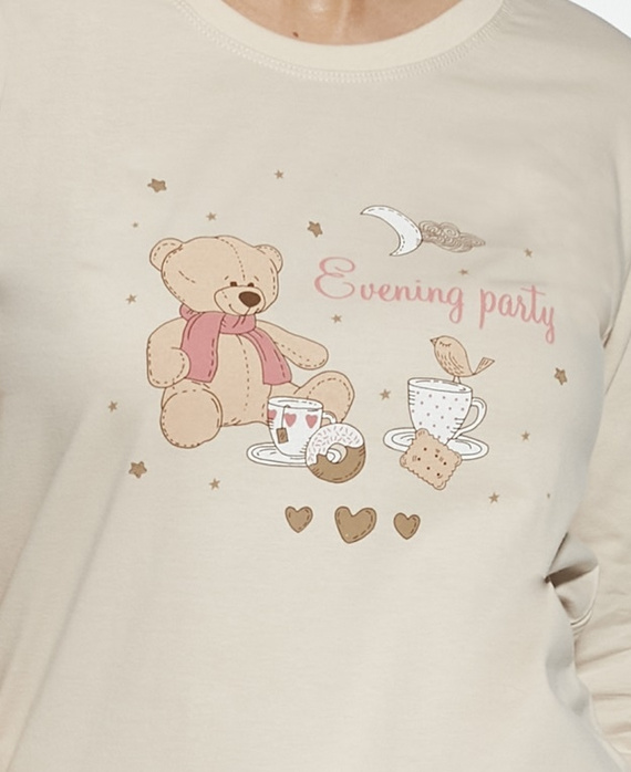 Bawełniana piżama dziewczęca Cornette Bears 594/187 592/187 | Uroczy nadruk i wygoda