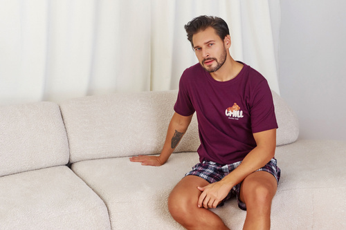 PMB.7201 Piżama Męska Doctor Nap - burgundy