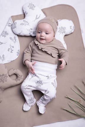 Półśpioch niemowlęcy z nadrukiem 183009 Gaja Nicol - kremowy