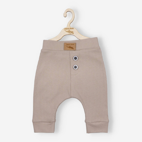 Spodnie prążkowane Lagarto Verde - beżowy