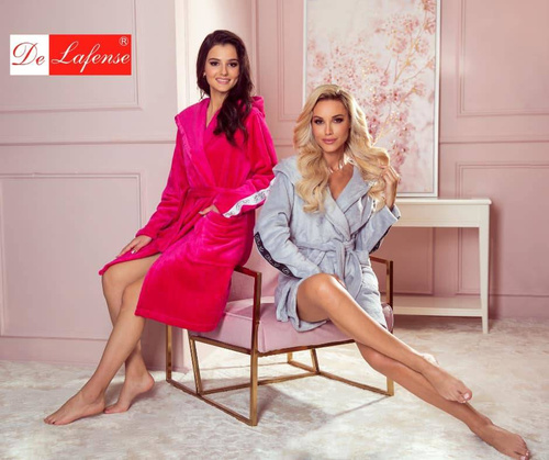 Krótki Szlafrok damski 626 Abigail Forex - jasny szary