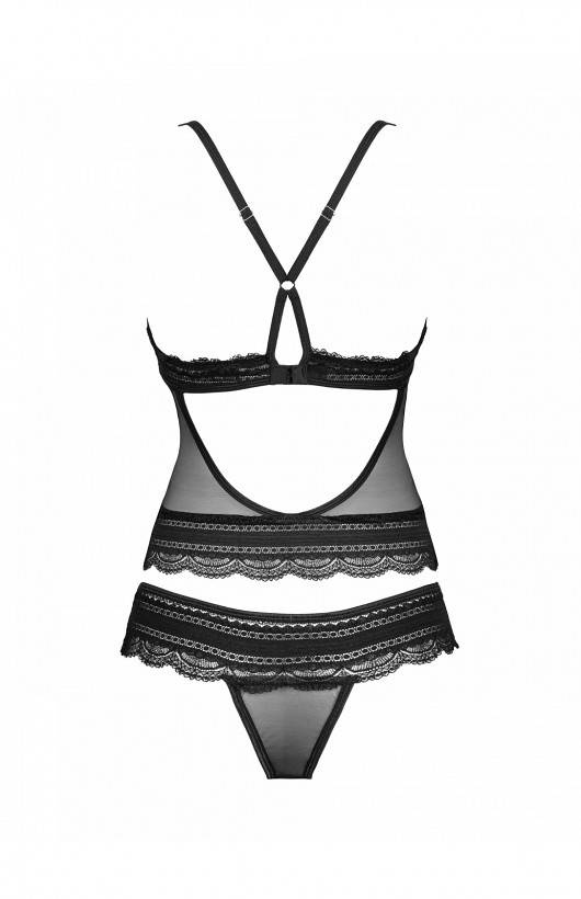 Komplet Ivannes Top & Thong Obsessive czarny