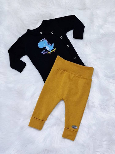 Body z długim rękawem kopertowe Let's Drive Bambarillo czarny