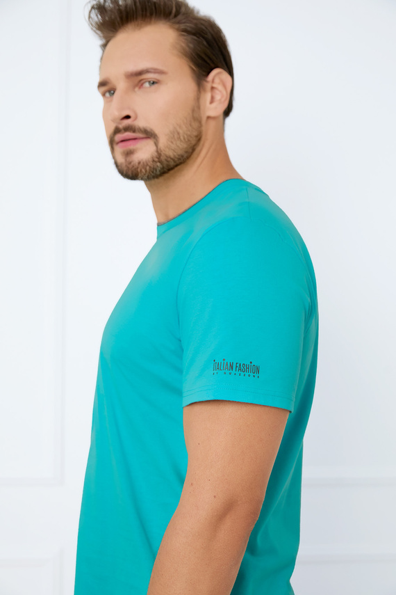 Piżama Męska krótki rękaw, spodenki Krystian Italian Fashion - turkusowy