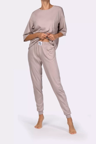 Piżama damska Homie shortsleeve Mona beige 