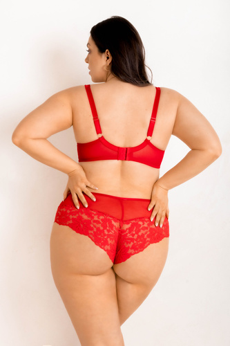 Mediolano Jasmin 19152 – figi pełne z czerwonej koronki, komfort i elegancja