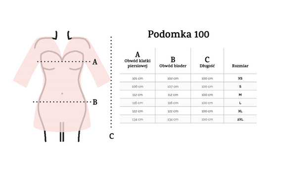 Podomka damska satynowa 100 Dkaren - błękit
