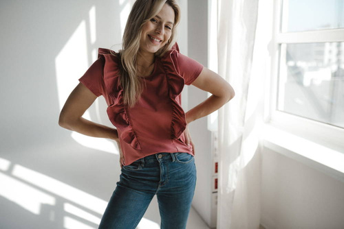 Bluzka do karmienia Milky Waves z krótkim rękawem Milk&Love dusty cedar