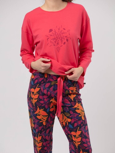 Piżama Damska LNS 928   Key  malinowy