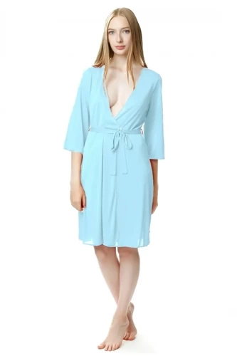 Szlafrok peniuar 86299 Passion Mewa turkusowy