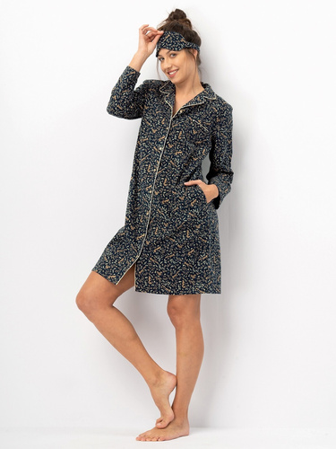 Koszula damska Key LND 706 – bawełna flanelowa, długi rękaw, zapinana na guziki