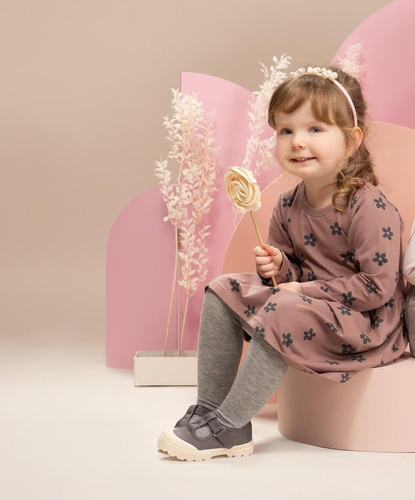 Sukienka z długim rękawem Happiness Pinokio - ciemny róż/druk 