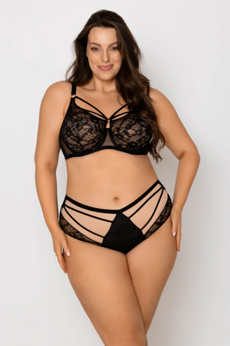 Figi Mediolano Spider 19252 – Eleganckie Czarne Figi z Tiulem i Koronką | Wysoki Stan | Zmysłowy Design i Komfort