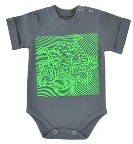 "OŚMIORNICA" Body niemowlęce krótki rękaw  Koala- grafitowy