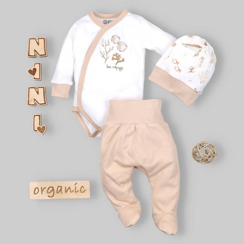 Czapka niemowlęca z bawełny organicznej Turtles Nini druk