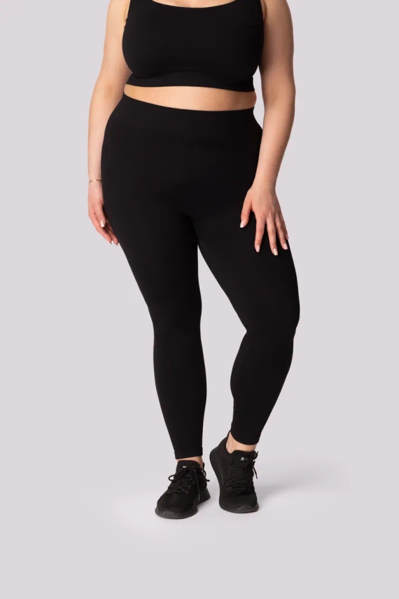 Legginsy damskie prążek Ribbed Mona czarny 