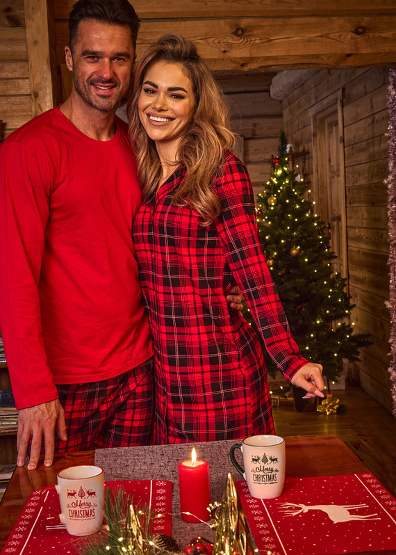 Piżama męska 124/282 Wild Wood Cornette czerwona