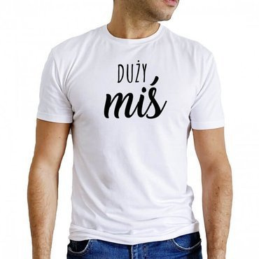 "Duży miś"  Koszulka dla taty Moocha biały