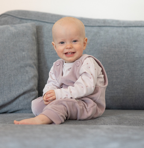 Ogrodniczki niemowlęce Hello Pinokio - różowy