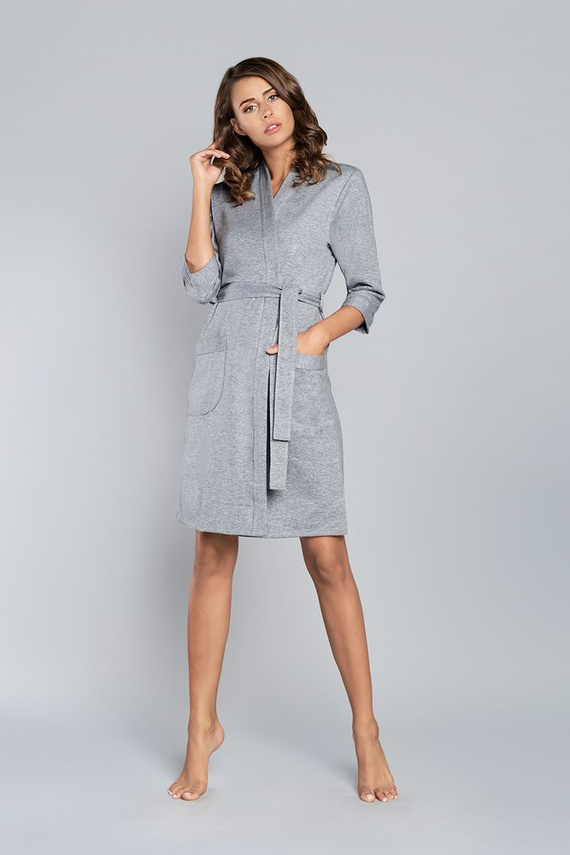 Szlafrok Damski 3/4rękaw Kalia Italian Fashion- róż