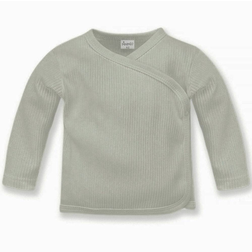 Kaftanik niemowlęcy wiązany Lovely Day Pinokio - szary prążek