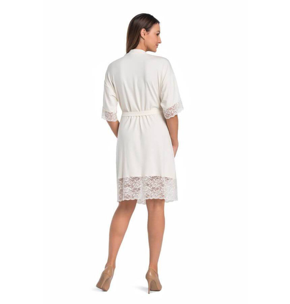 Damski szlafrok Gloria Teyli - ecru