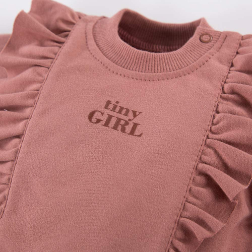 Bluza z falbanką Daisy Eevi - ciemny róż