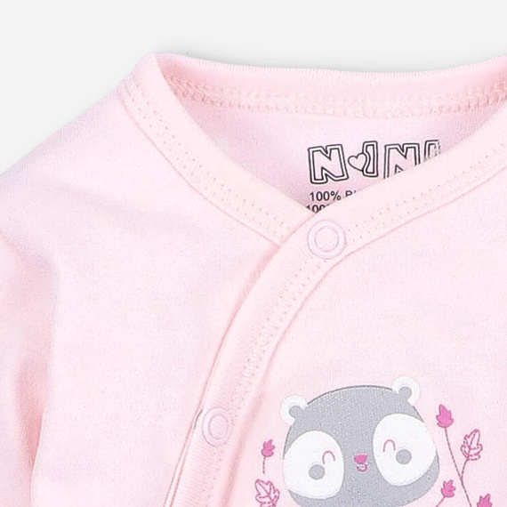 Body kopertowe z bawełny organicznej Wesoła Panda Nini różowy