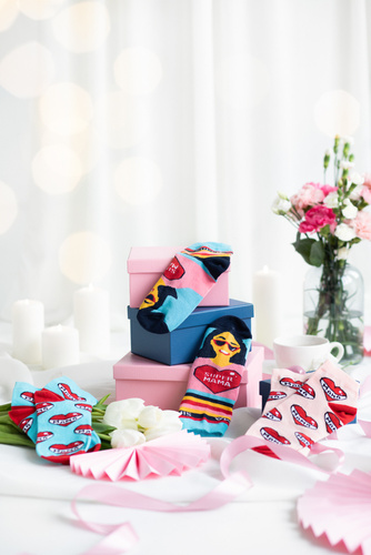 Skarpety damskie K89S Super Mama Italian Fashion - granat/kolory