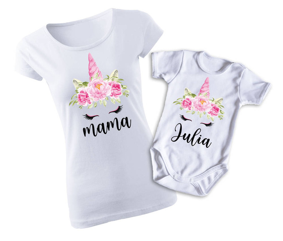 Komplet dla mamy i córki "JEDNOROŻEC" koszulka + body Moocha