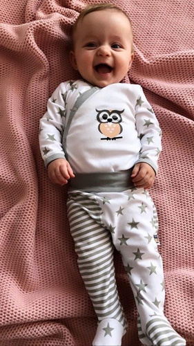 Półśpiochy niemowlęce "OWL" Makoma szary