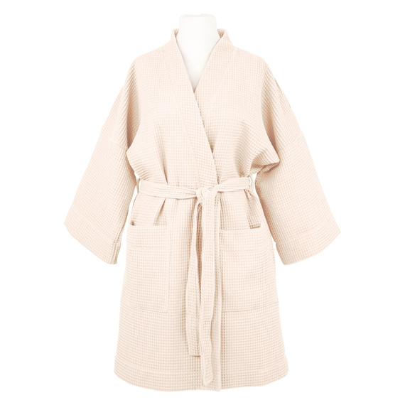 Szlafrok bawełniany wafel Eevi- ecru