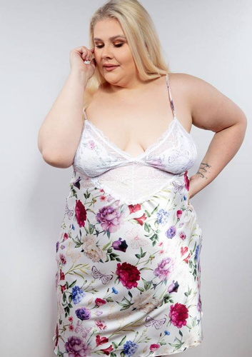 Halka satynowa Flowers  DKaren - DK-HA 05 biały