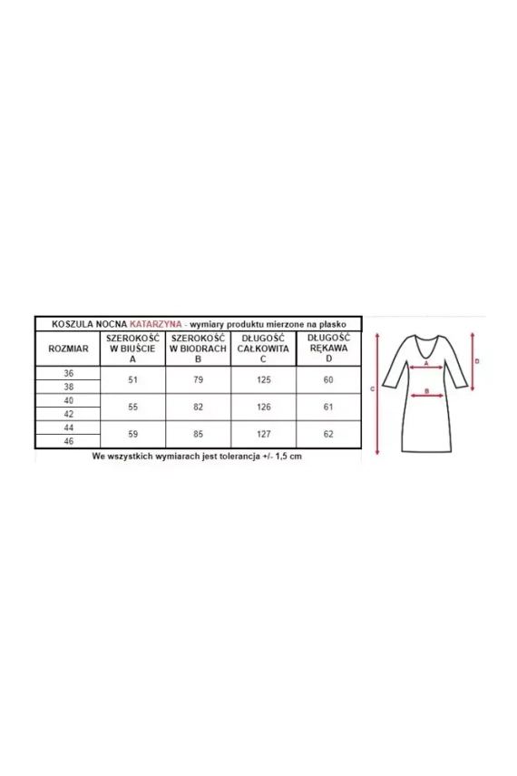 Koszula nocna 86559 Katarzyna Mewa biały
