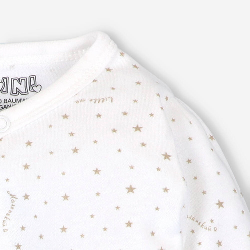 Body kopertowe z bawełny organicznej Stars Nini ecru