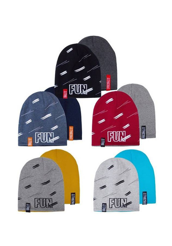 44-241  Czapka dziecięca Dwustronna AJS mix-kolor