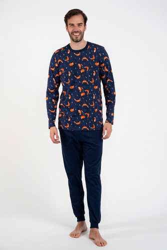 Piżama Męska długi rękaw, długie spodnie Witalis talian Fashion 