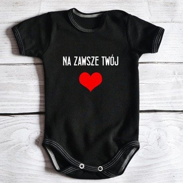 Body krótki rękaw "Na zawsze Twój" Moocha czarne