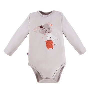 Body z długim rękawem Mellow Ewa Klucze - szary