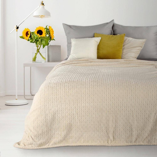 Koc narzuta z mikrofibry Cindy 4 Eurofirany srebrny