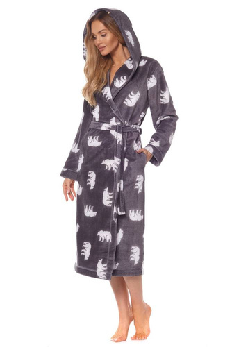 Długi Szlafrok Damski 2126 Winter L&L - crystal