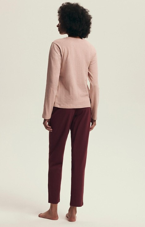 Bawełniana piżama damska Henderson Dorla 43733 – koszulka dł. rękaw + spodnie