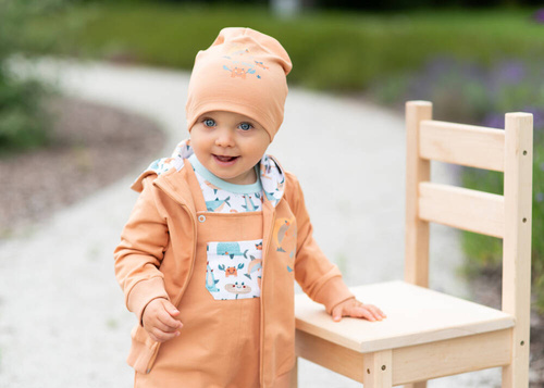 =Bluza dresowa z kapturem z bawełny organicznej Morskie Zwierzątka Nini pomarańczowy